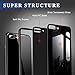 REALIKE iPhone 7 Plus Case, iPhone 8 Plus Case Tempered Glass Back Anti-Scratch Black Glass Cover Slim Fit Reinforced Bumper Shockproof Protection Case