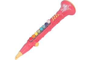 ALOMEJOR Clarinet Toy Children Musical Instrument Simulation Instrument Clarinet with Lights Volume Adjustable(Red)