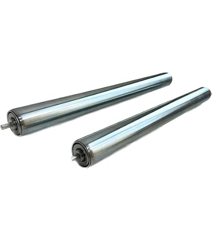 2x Conveyor Rollers - Galvanized Steel, 1.5" Diameter X 5.9" Length (38mm X 150mm), Spring Mount For Logistics, Fencing, & DIY Projects