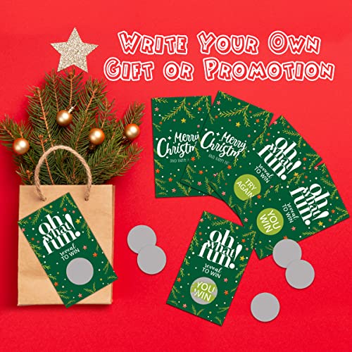 50 Christmas Party Games Scratch Off Game Cards, Holiday Raffle Ticket