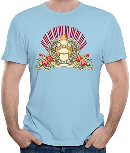KTVVUID Shell Egypt Pyramid Flower Pattern Funny Graphic Design Fitness T-shirt Round Collar O-neck ComfortSoft Short Sleeve Men Tshirts For Christmas