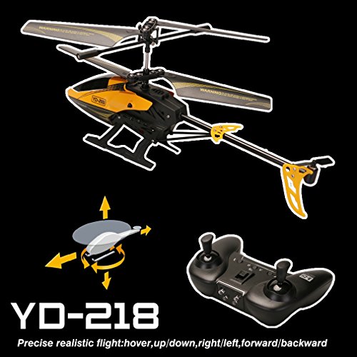 ATTOP YD-218 3 Channel Infrared Remote Control Helicopter with Built-in Gyro Mini RC Heli with Smoothly Hovering Performance (Orange)