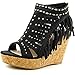 Not Rated Womens Frolic In Fringe Wedge Sandal
