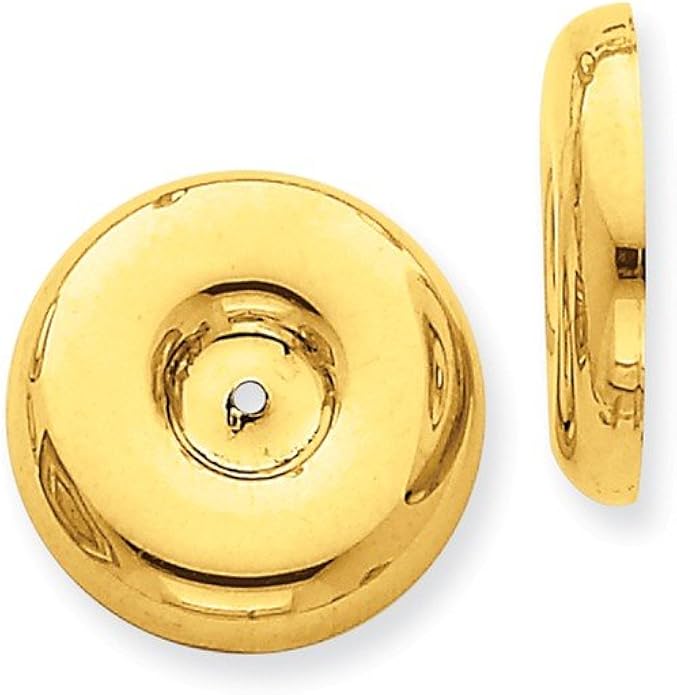 Genuine 14k Yellow Gold Polished Round Fancy Earring