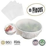 V3 Premium Quality Set of 8 Silicone Seal Bowl Covers and Food Stretch Lids Reusable Keep Food Fresh Plastic Wrap for Environmental Food Wraps