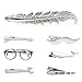 Tangc Men's Vintage Tie Clip Necktie Leaf Glasses Arrow Mustache Tie Clip Bar Clasp (wrench)