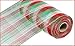 10 inch x 30 feet Deco Poly Mesh Ribbon - Red, White, Lime Check