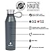 Manna Haute Matte Stainless Steel Double Walled Vacuum Insulated 18 oz Water Bottle | No Sweat | BPA Free | Keeps Drinks Hot 12 hours & Cold 24 Hours - Aquamarine