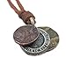 Seven And Eight Men's Vintage Punk Rock Style Camera Shape Leather Necklace Chain Cowboy Jewelry (Coffee Coins)