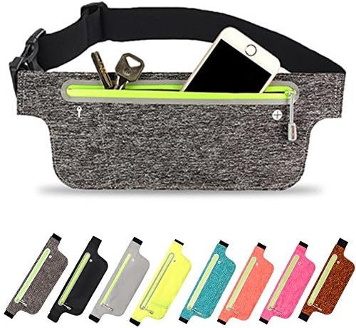 Bufccy Waterproof Ultra-thin Waist Belt Bag Adjustable Waist Pack For Women Men Sports Running Hiking Fits Phone Money Cards