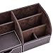 Oak Leaf Home Office Supplies Leather Desk Organizer 6 Compartment Storage Box with Drawer,Multi-function