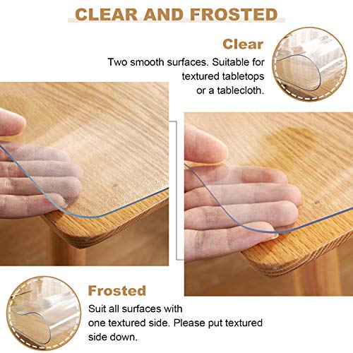 Clear Table Cover Protector 22x44 Inch - 1.5mm Thick Plastic Desk Mat, Waterproof & Scratch-Resistant - View #4