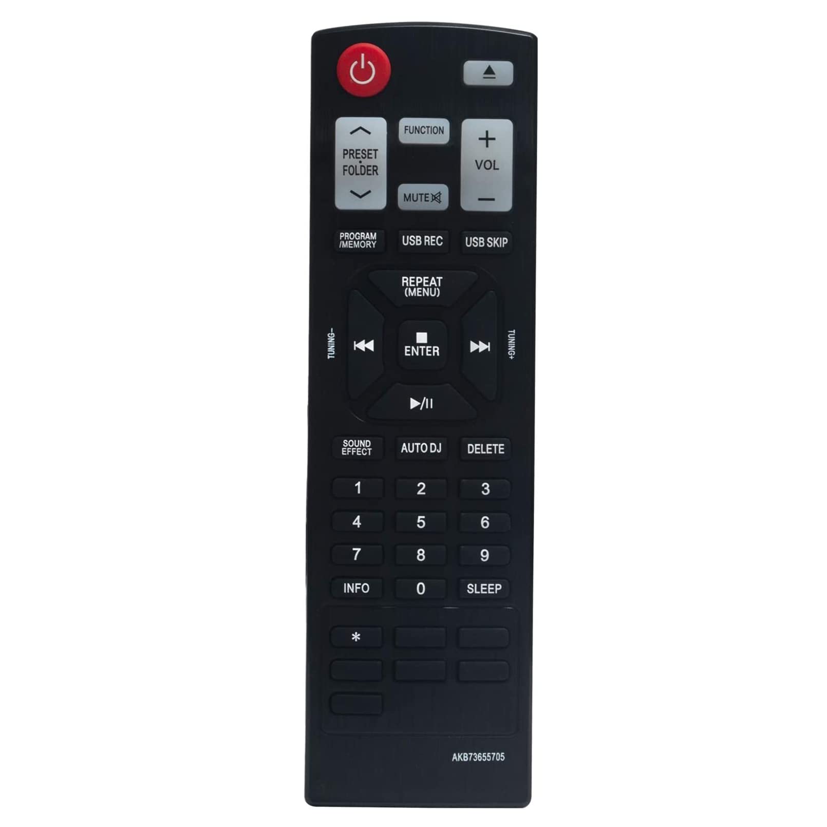 VINABTY AKB73655705 Replacement Remote Control fit for LG CD Home Audio Mini Hi-fi System CM9950 OM5540 DM2630K DMS2630V CM9740 OM7750K CM9940 FAS162F MDD64K MDD104K MDD264K MDT354K MDT364K MDS714K