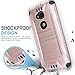 TJS Huawei Sensa LTE Case Tempered Glass Screen Protector, Dual Layer Hybrid Shockproof Resist Rugged Case Cover Metallic Brush Finish with Hard Inner Layer for Huawei Sensa LTE (Rose Gold)