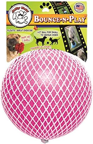 Jolly Pets Bounce-N Play Dog Toy, 11 cm, Pink, 4.5 Inch (Pack of 1)