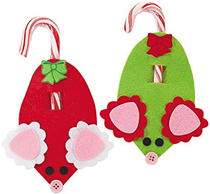 Fun Express Felt Mouse Candy Cane Craft Kit For Christmas Craft Kits Ornament Craft Kits Non Foam Christmas 24 Pieces