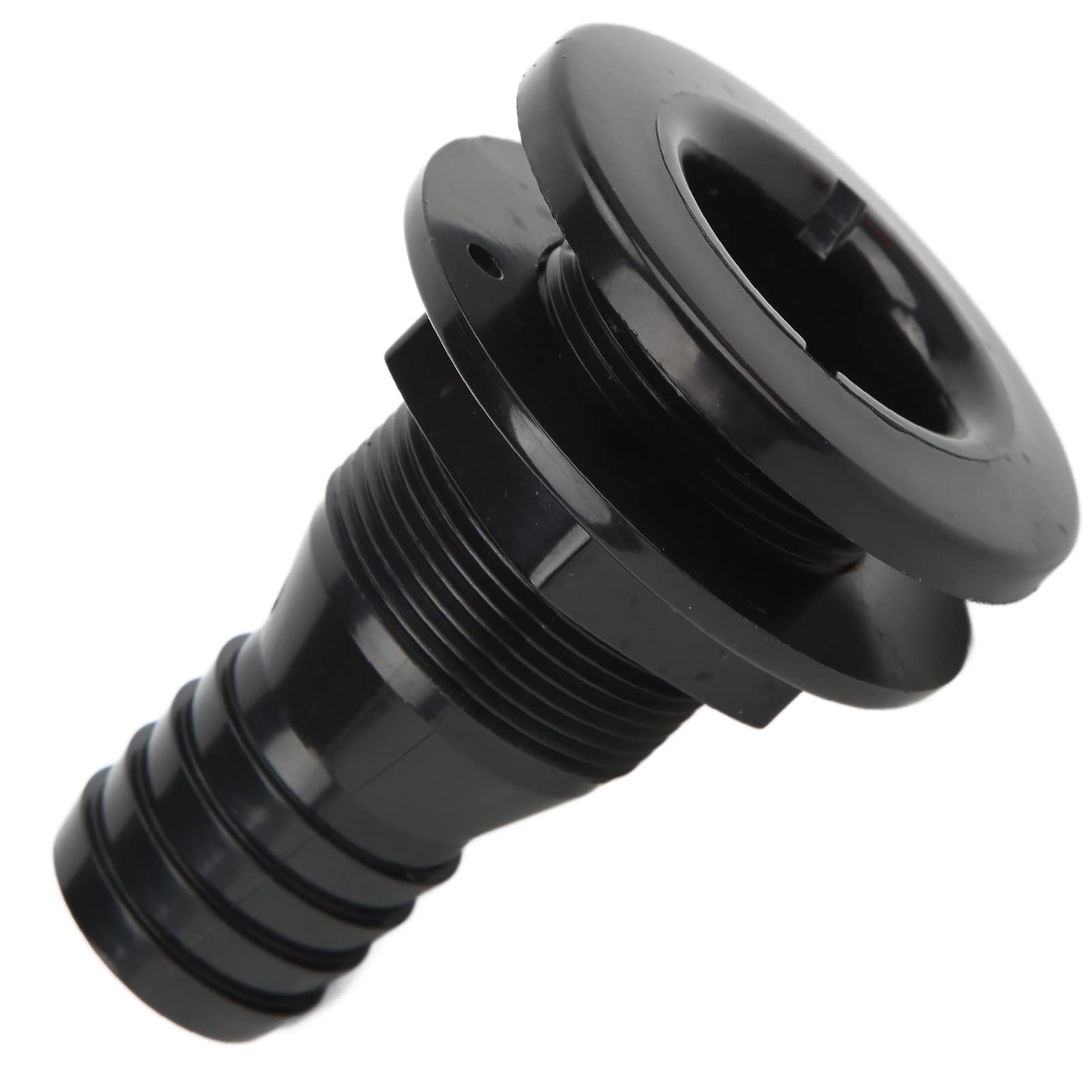 Qiilu 1‑1/4in Thru Hull Fitting for Boats ABS Plastic Thru Hull Connection Pipe Fitting for Onboard Plumbing System