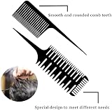 Anluoyi 3 Pcs Anti-static Black Pintail Sectioning Highlight Styling Hair Comb view 4