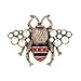 Chidoo Women Rhinestone Honey Bee Brooch Pin (Gold)