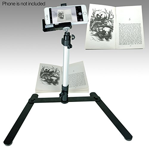 LS Photography Table Top Travel Tripod Copy Stand with Rotatable Ball Head Mount for Compact Camera & Camcorder, Includes Phone Holder Clip for Android, iPhone, and Other Smart Phones, LGG717 - Thumbnail 7
