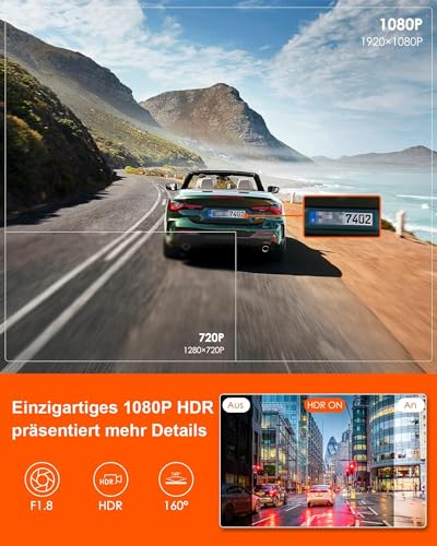 VANTRUE E1 Lite 1080P Mini WiFi GPS Dash Cam, APP Control and English Voice Command, Front with HDR, 1.54 Inch IPS 30fps, Hidden Night, 160° Night, 24 Hour Parking, G-Sensor, Loop, Max 512GB