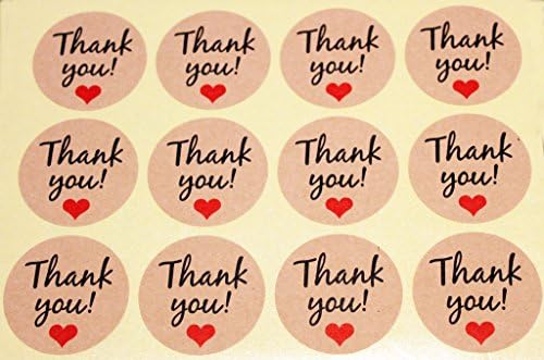 Master Label Red heart Kraft Thank You Stickers Removal sticker labels Decoration hand Craft 10