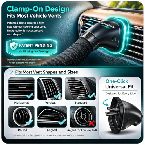 Swanoo Car AC Vent Extender | Air Vent Hose for Backseat | Directs Cool or Hot Air to Kids & Pets | Universal Fit | Extends Up to 10 FT | AC Tube for Baby Car | Back Seat Air Conditioning | BreezyBack