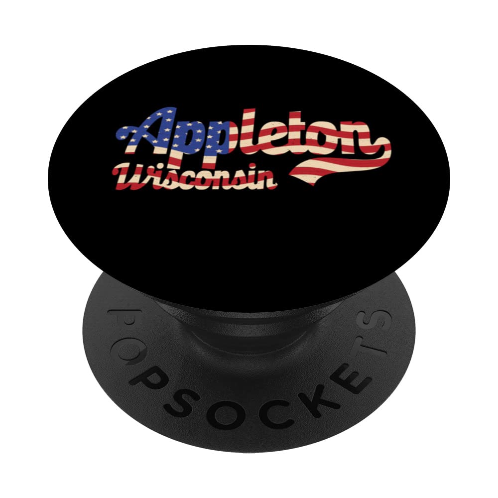 Appleton City Wisconsin American Flag PopSockets Swappable PopGrip