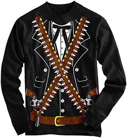 Viva Mexico Men's Mexican Mariachi Pistolero Bandido Costume Long-Sleeve T-Shirt