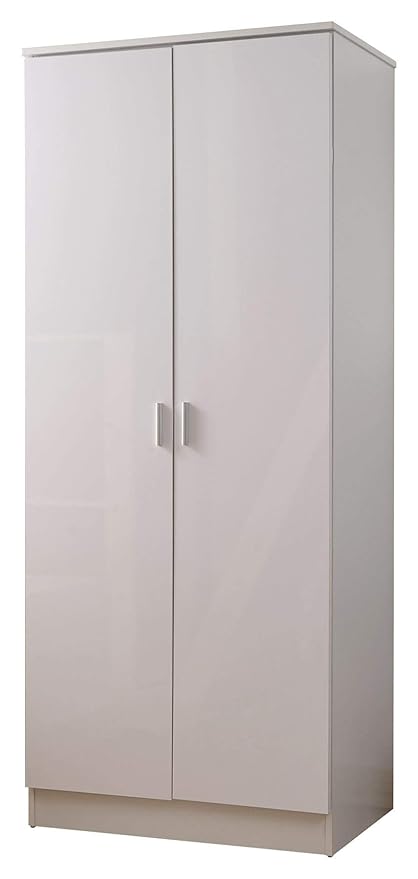 Melbourne 2 Door Plain Wardrobe Bedroom Furniture White White