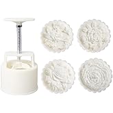 A FEI DIY 3D Mooncake Mold Set 150g Or 200g Rose Shaped Patterns Moon Cake Mold Press Safe Cookie Mold for Mid-Autumn Festival