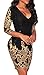 made2envy V Neck Sparkling Sequins 3/4 Sleeves Bodycon Mini Dress