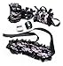 Finov Black Pink Lace Blindfold and Restraint Handcuffs Set