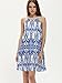Floerns Women's Tribal Print Sleeveless Halter Neck Shift Mini Tank Dress Blue S
