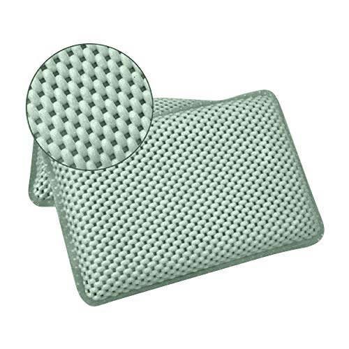 Elaine Karen Deluxe Thick Luxury Spa Bath Pillow, Super Grip Suction Cups - Turquoise