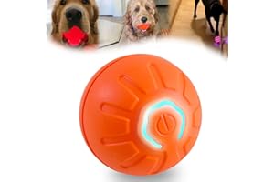 SEIVBLE Shaky Ball Toy for Dogs, Vibrating Dog Ball, Rechargeable Automatic Moving Shaking Dog Toy Ball, Interactive Rolling Dog Ball Toy with Light for Small Medium Large Dogs (Orange, Small)