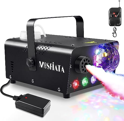 Nebelmaschine, 600W Nebelmaschine mit Discokugel-Licht und RGB-LEDs für Partys, Geburtstage, Halloween, Disco, DJ Bühneneffekt