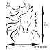 Horse Head Stencil - 6 x 6.5 inch (M) - Reusable Animal Farm Wall Kids Chinese Year of the Horse Stencils for Painting - Use on Paper Projects Walls Floors Fabric Furniture Glass Wood etc.