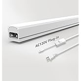 Leetdud Under Cabinet Lighting Plug in, 16 Inch 1 Pc, Linkable AC120V 3CCT 3000K/4000K/5000K Ultra Slim, LED Under Cabinet Li