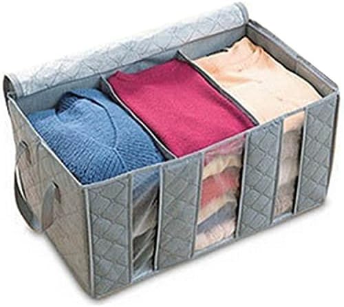 ShuZ Bamboo charcoal storage box Clothing Storage Case with Handle (with Partition)