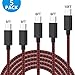 TNSO USB C Cable 5Pack (3/3/6/6/10FT) Nylon Braided Type C Cable Charger USB Type C Cable Fast Charging Cord for Samsung Galaxy Note 8 S8 Plus, LG G5 G6 V30, HTC 10, Nexus 5X/6P-Black&Red