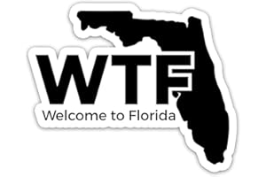 VOTANTA 3 Pcs/Pack - WTF Welcome to Florida Sticker Funny Florida Man Sunshine State Sticker for Laptop Water Bottle Car Bumper Helmet Tablet Phone Window Sticker 3"x4" A1-29062120