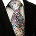 S&W SHLAX&WING Tie Set Men's Necktie Grey Foral Extra Long Size 63