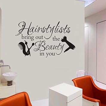 Exterior Accessories Vinly Art Decal Words Quotes Hairdresser Hair