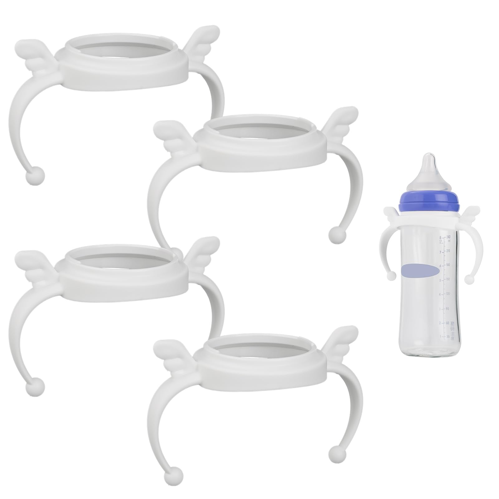 Photo 1 of Ajrwiiy 4 Pack Baby Bottle Handles Compatible with Lansinoh Baby Bottles, Bottle Holder for lansinoh Bottles, for Newborn, White