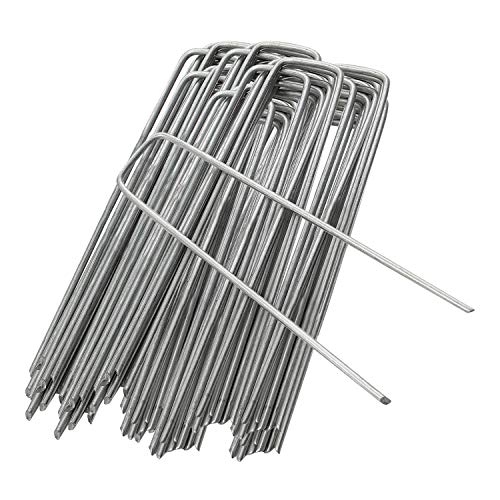 ANSIO Pack of 500 - Garden Pegs Stakes Staples Securing Lawn U Shaped Nail Pins, 6''/150mm Ideal for Weed Control Membrane/Fabric/Artifical Grass/Matting/Netting Galvanised Ground Peg