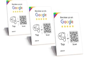 REVLIXI Google Review Stand (3 PCS)- Boost Reviews w/Reusable Google Review Tap Card Stand & QR Code Stand -No App, No Subscr