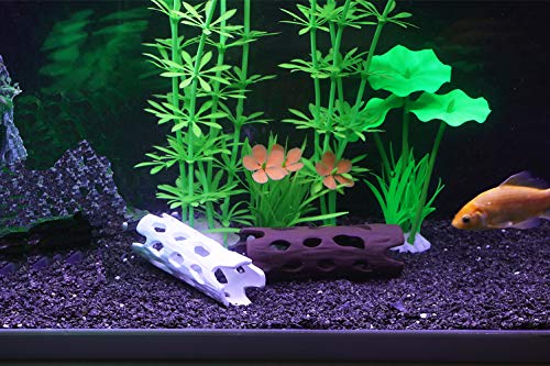 Hygger Small Aquarium Decorations Ceramic Hollow Out Tunnel