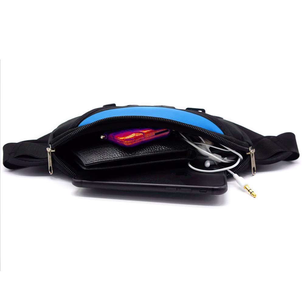 Y&R Direct Fanny Pack Running Belt Pouch Slim Soft Nylon Water Resistant Waist Bag for Man Women Walking Hiking Jogging Carrying iPhone Xs / 8 Plus Samsung S10 Plus/Note 8 Great Gifts