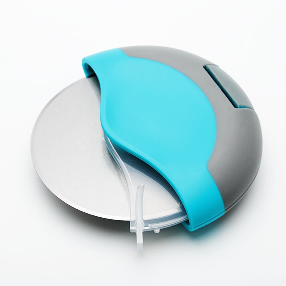 Professional Pizza Cutter Wheel Stainless Steel with Integrated Blade Guard, Super Sharp and Easy To Clean Slicer. Best Gift For Girl, Mom, Friend (blue)